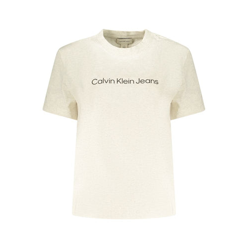 Beige Cotton Women T-Shirt