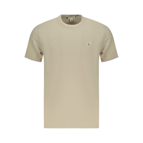 Beige Cotton Men T-Shirt