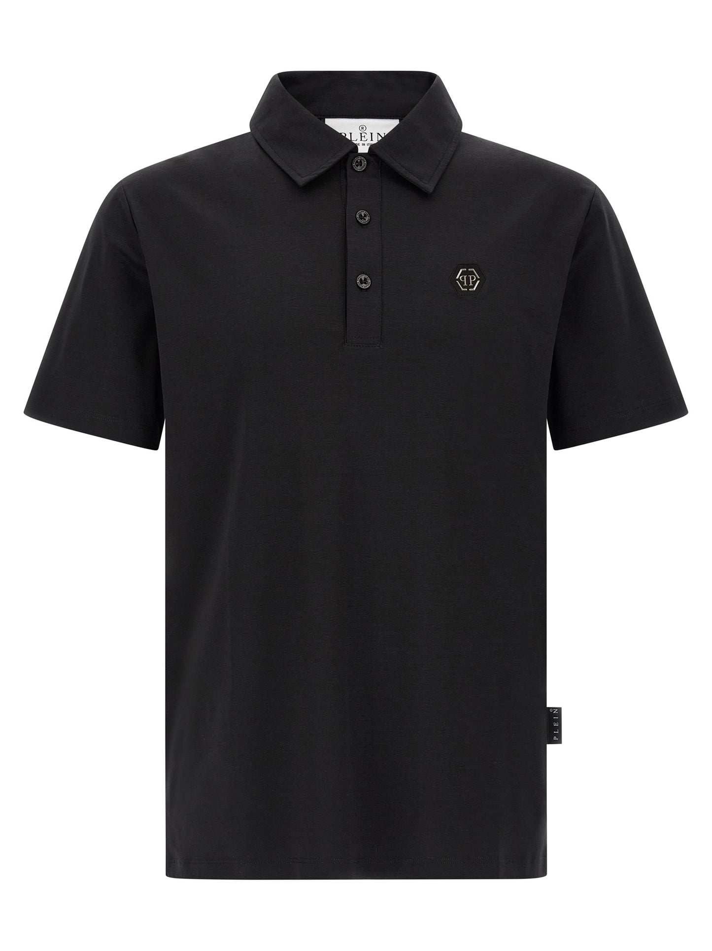 Black Cotton Polo Shirt