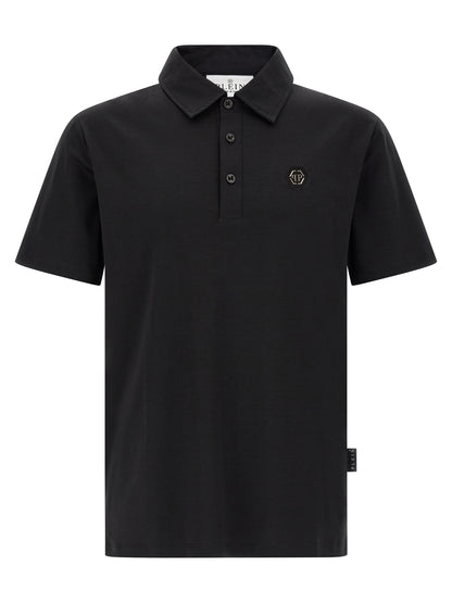 Black Cotton Polo Shirt
