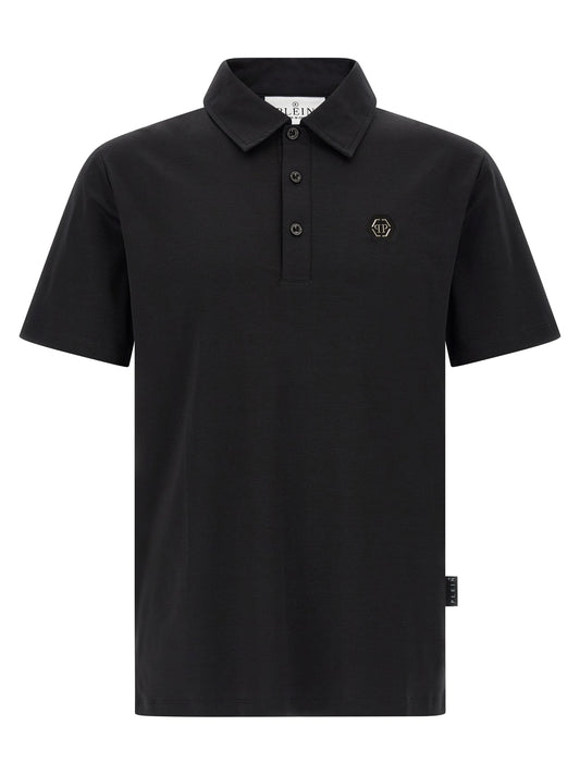 Black Cotton Polo Shirt