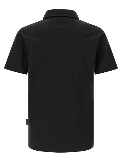 Black Cotton Polo Shirt