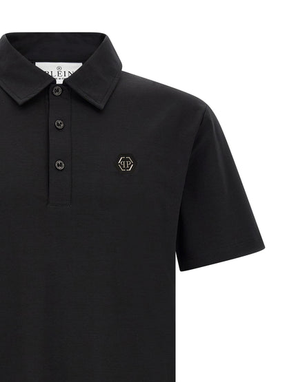 Black Cotton Polo Shirt