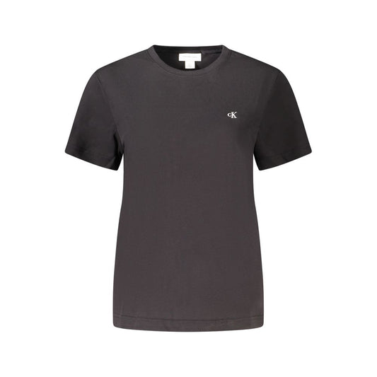 Black Cotton Women T-Shirt